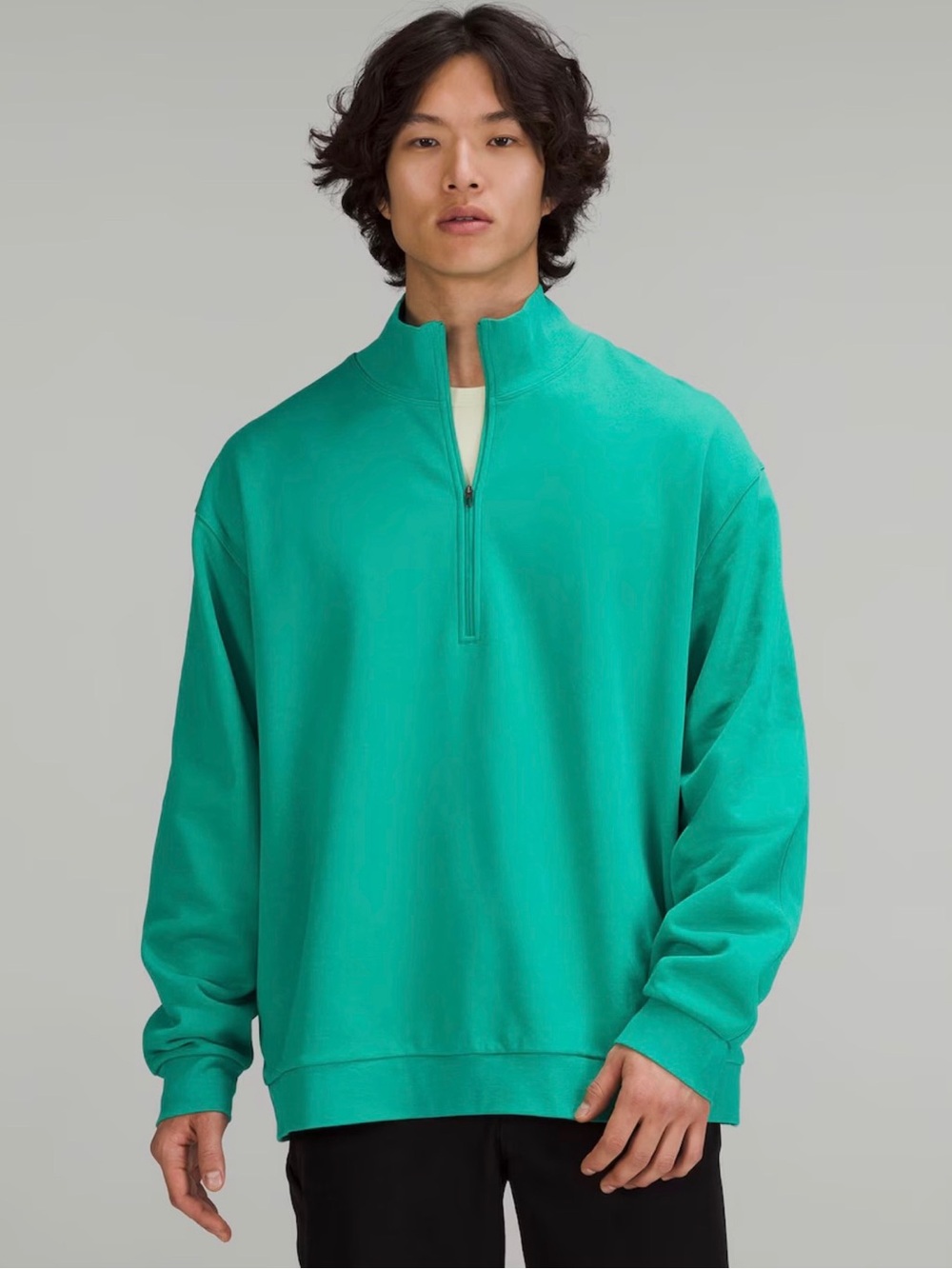 lululemon French Terry Oversized Half Zip Maldives Green